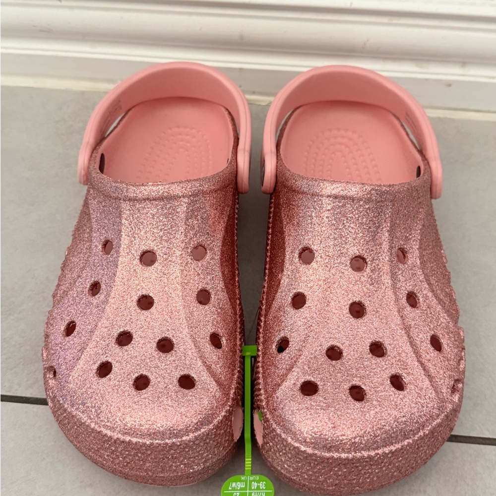 Sparkly Pink Kids Clogs glitter